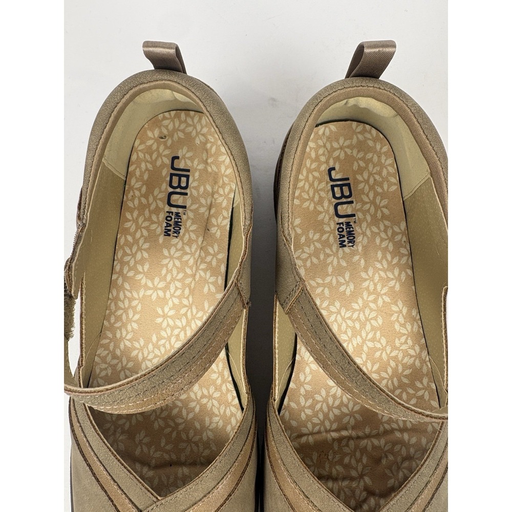 JBU Raven Taupe Casual Step-In Flat Mary Jane Shoes Womens 9.5M. - Picture 8 of 12
